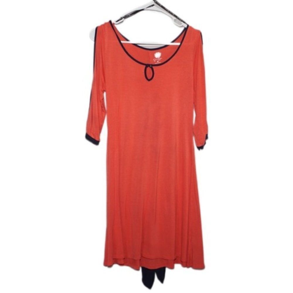 Jessica Simpson 'Melissa' Orange Quarter Sleeve Midi Dress, Medium
